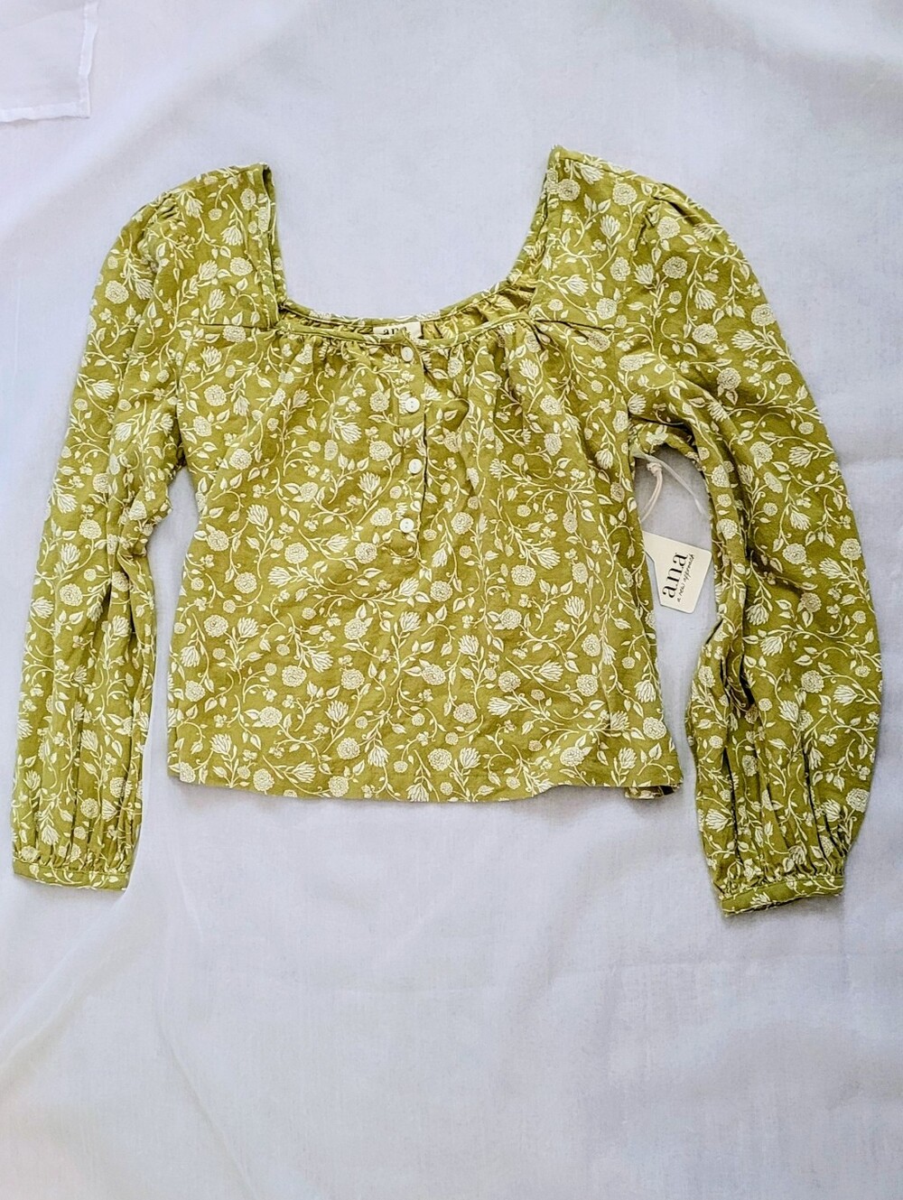 NWT! Fall Y2k Chic Floral Boho Top Cottagecore Women's Peasant Crop Blouse MP